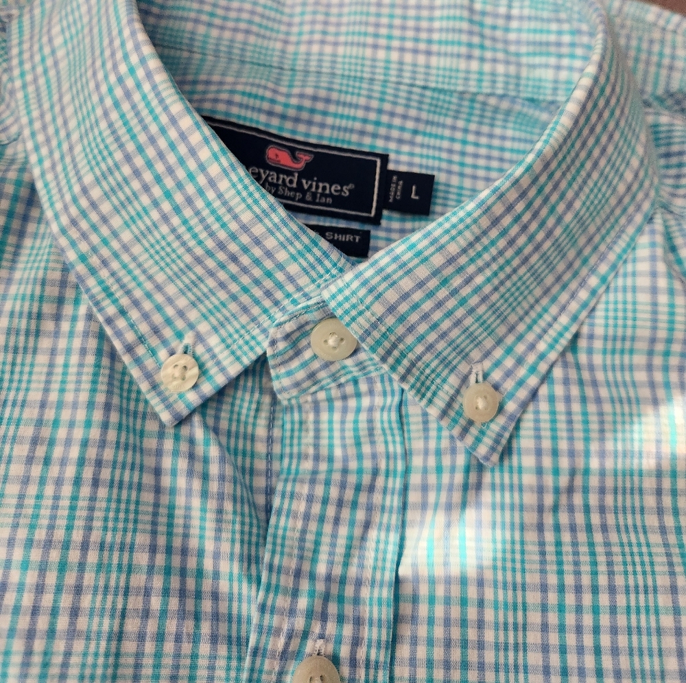 VINEYARD VINES MENS LARGE PLAID LONG SLEEVE BUTTON DOWN TUCKER SHIRT
